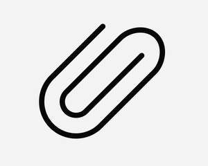 Obraz premium Paperclip Icon Paper Clip Attach Document Email File Attachment Note Page Folder Media Stationery Black White Outline Line Shape Sign Symbol Vector
