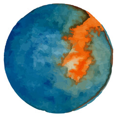 Watercolor shapes dots. Watercolors blobs. Colorful watercolor hand painted circles. Round stains