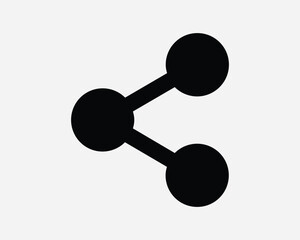Share Icon Sharing Split Node Social Web Forward Distribute Button App Comminucate Technology Black White Outline Line Shape Sign Symbol EPS Vector