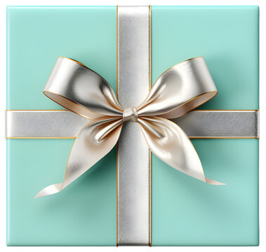 Tiffany blue gift box with ribbon