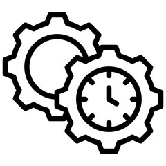 Working Time Outline Icon