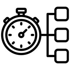 Time Management Outline Icon