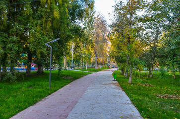 walkway in Bobur park (Tashkent, Uzbekistan)