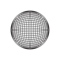 Sphere. Geometric Shape. Retrofuturism Element. Graphic Element of Geometrical Shape. Universal Trendy Shapes. Vector Illustration.