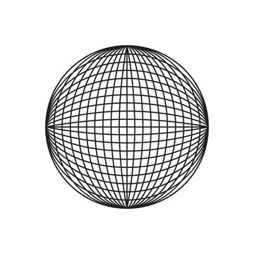 3d Sphere. Geometric Shape. Retrofuturism Element. Graphic Element of Geometrical Shape. Universal Trendy Shapes. Vector Illustration.