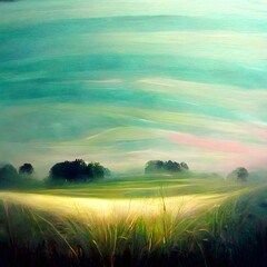 abstract dreamy field with grass pastel color light modern minimalist 