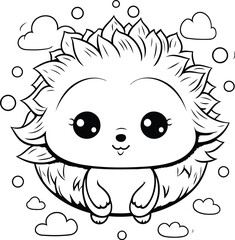 Cute hedgehog cartoon design. Animal zoo life nature character childhood and adorable theme Vector illustration
