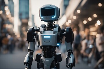 close up of a person wearing a helmet, wearing futuristic white suit, scout police robot, cyborg in the data center