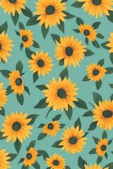 sun flowers pattern, sun flowers background