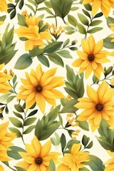 sun flowers pattern, sun flowers background