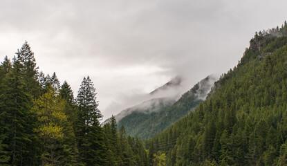 Majestic Wilderness: Cloudy Mountain Range in Gallatin National Forest