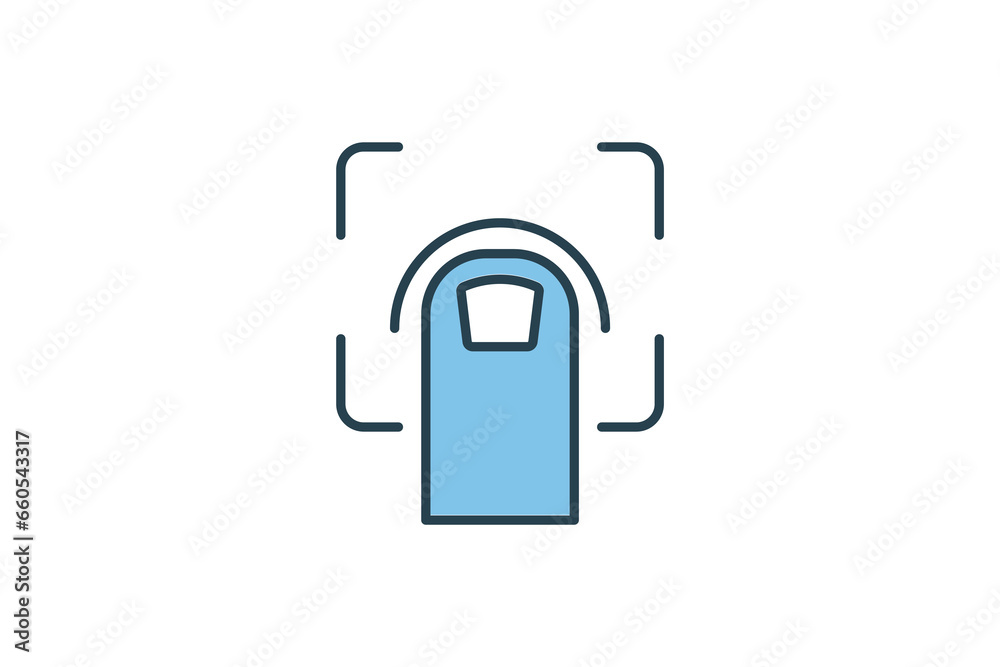 Poster fingerprint icon. icon related to identity. suitable for web site design, app, ui, user interfaces. 