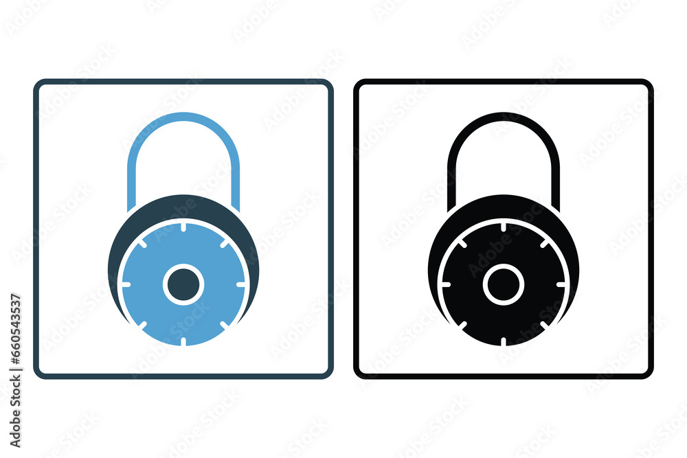 Poster lock icon. icon related to identity. suitable for web site design, app, ui, user interfaces. solid i