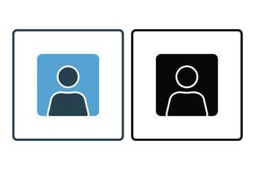 Fototapeta premium User Profile Icon. Icon related to Identity. Suitable for web site design, app, UI, user interfaces. Solid icon style. Simple vector design editable