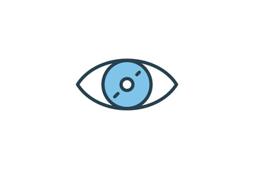Eye Icon. Icon related to Identity. Suitable for web site design, app, UI, user interfaces. Flat line icon style. Simple vector design editable