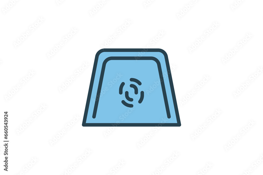 Poster biometric scanner icon. icon related to identity. suitable for web site design, app, ui, user interf