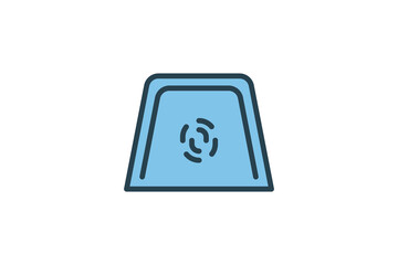Biometric Scanner Icon. Icon related to Identity. Suitable for web site design, app, UI, user interfaces. Flat line icon style. Simple vector design editable