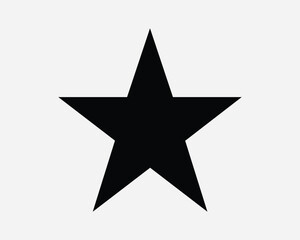 Fototapeta premium Star Icon Five Point 5 Points Christmas Success Achieve Achievement Blank Empty Rate Favorite Favourite Cutout Black White Shape Sign Symbol EPS Vector
