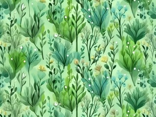 green grass and flowers