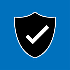 Shield with check mark icon vector. Approved and trusted product concept. 