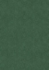 Hand-drawn unique abstract symmetrical seamless ornament. Bright semi transparent green on a deep warm green background. Paper texture. Digital artwork, A4. (pattern: p01e)