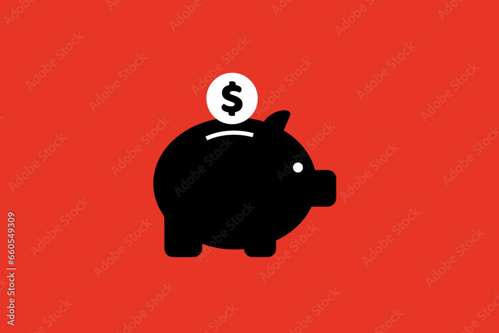 Wall mural piggy bank illustration. vector illustration.