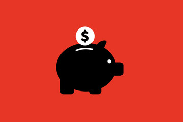 piggy bank illustration.  Vector illustration.