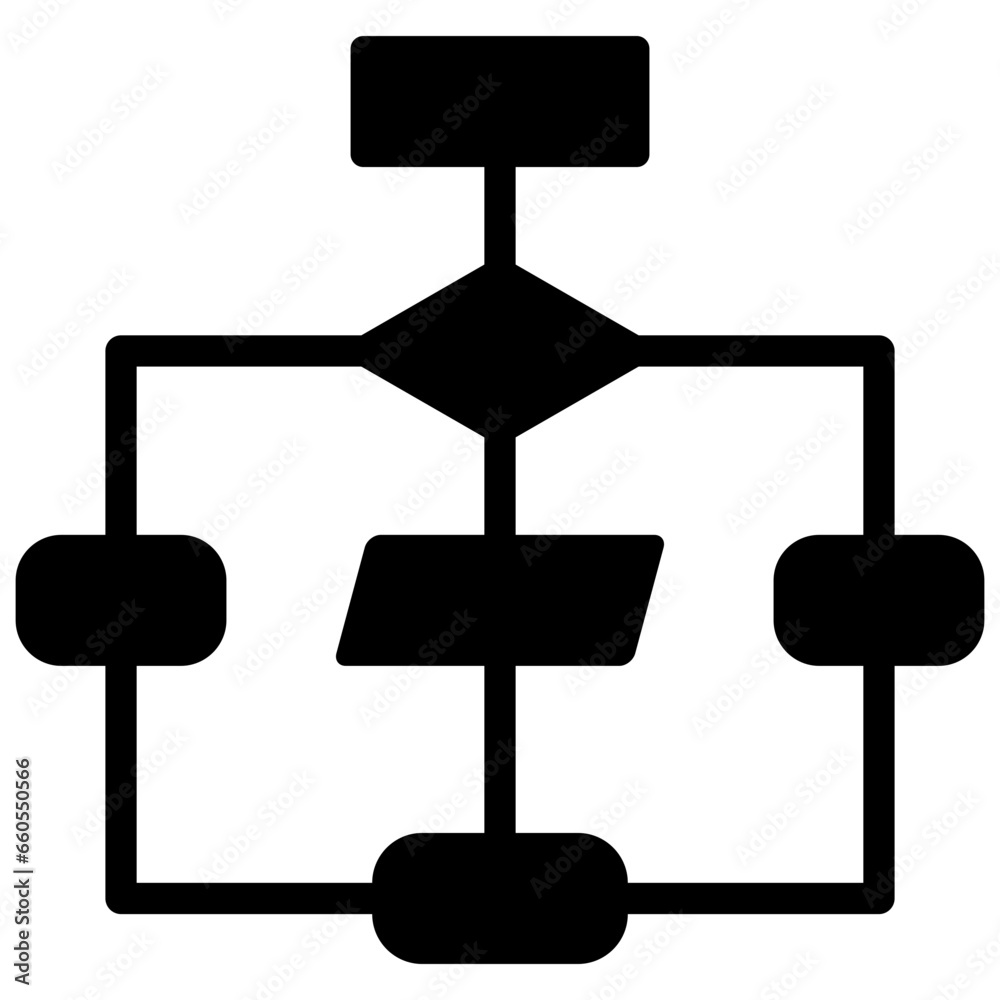 Poster Flowchart Glyph Icon
