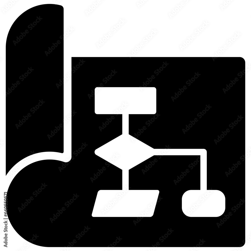 Poster flowchart glyph icon