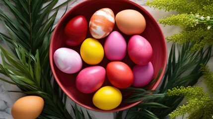 Fototapeta na wymiar Easter eggs background concept