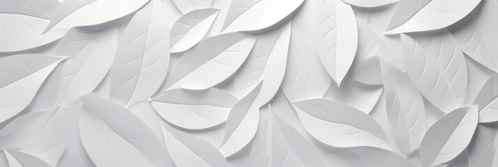 3D Geometric Tile Leaves Background Banner