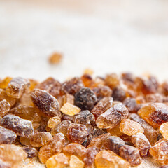 cane sugar crystal rock pieces candy brown sugar candied big rock caramel crystalssugar  taste eating cooking appetizer meal food snack on the table copy space food background rustic top view