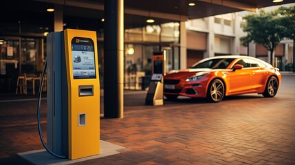 A Photo of a Car Rental Self - Service Kiosk