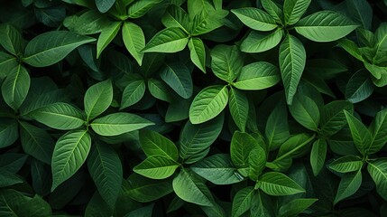 closeup of green leaves for background