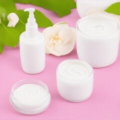 Obraz na płótnie Canvas cosmetic cream and products