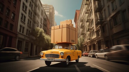 Obraz premium A Photo of a Rental Car Delivery Service