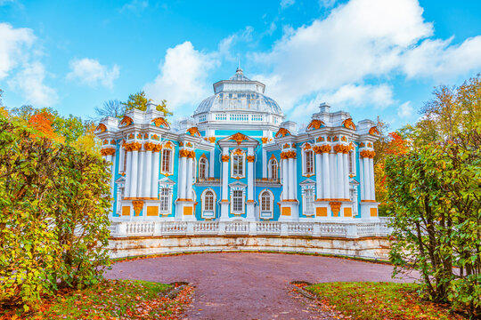 The Hermitage Pavilion in Catherine Park in golden autumn. Pushkin (Tsarskoe Selo)