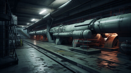 Obraz premium steam locomotive in the factory