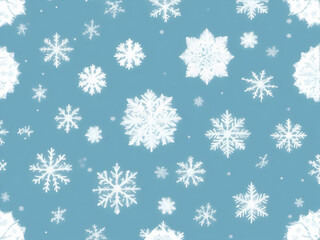 seamless pattern with snowflakes, ai generative 