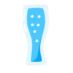 Water glass icon in flat style