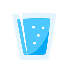 Water glass icon in flat style