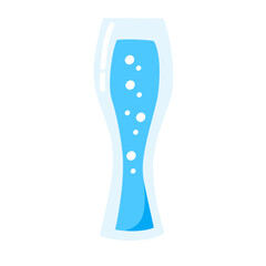 Water glass icon in flat style