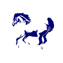 line sketch of a horse as an element for making organizational or company logos, emblems and activity symbols