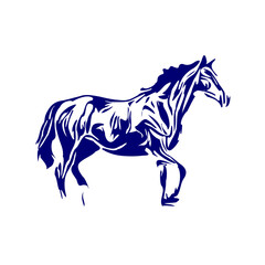 line sketch of a horse as an element for making organizational or company logos, emblems and activity symbols