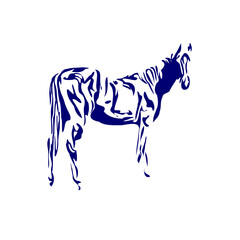 line sketch of a horse as an element for making organizational or company logos, emblems and activity symbols