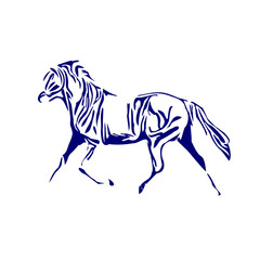 line sketch of a horse as an element for making organizational or company logos, emblems and activity symbols