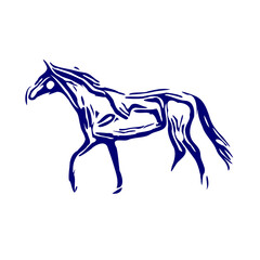line sketch of a horse as an element for making organizational or company logos, emblems and activity symbols