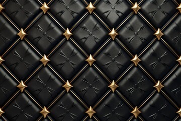 Black leather texture adorned with gold decorative