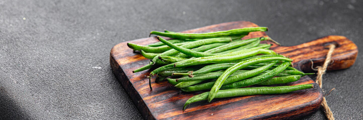 green beans raw fresh bean pod  eating cooking diet meal food snack on the table copy space food background rustic top view keto or paleo diet vegetarian vegan food