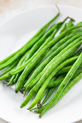 green beans raw fresh bean pod  eating cooking diet meal food snack on the table copy space food background rustic top view keto or paleo diet vegetarian vegan food